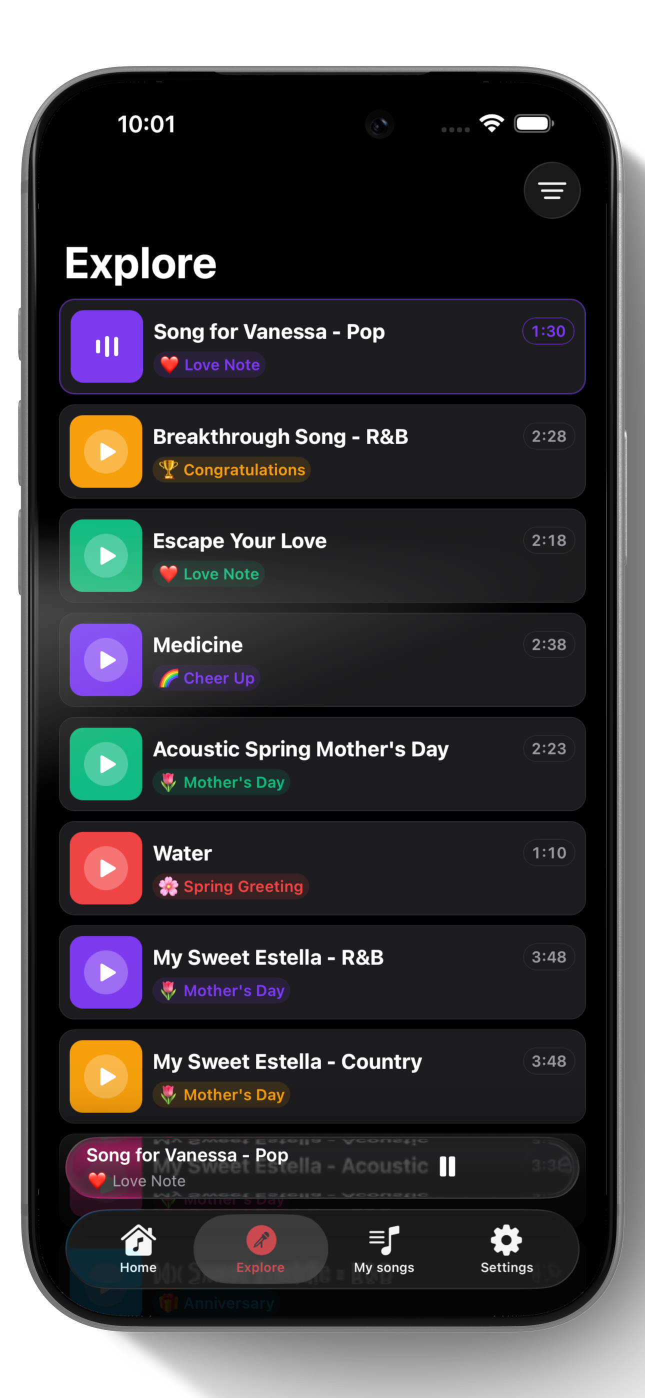WishSong App - Your song library