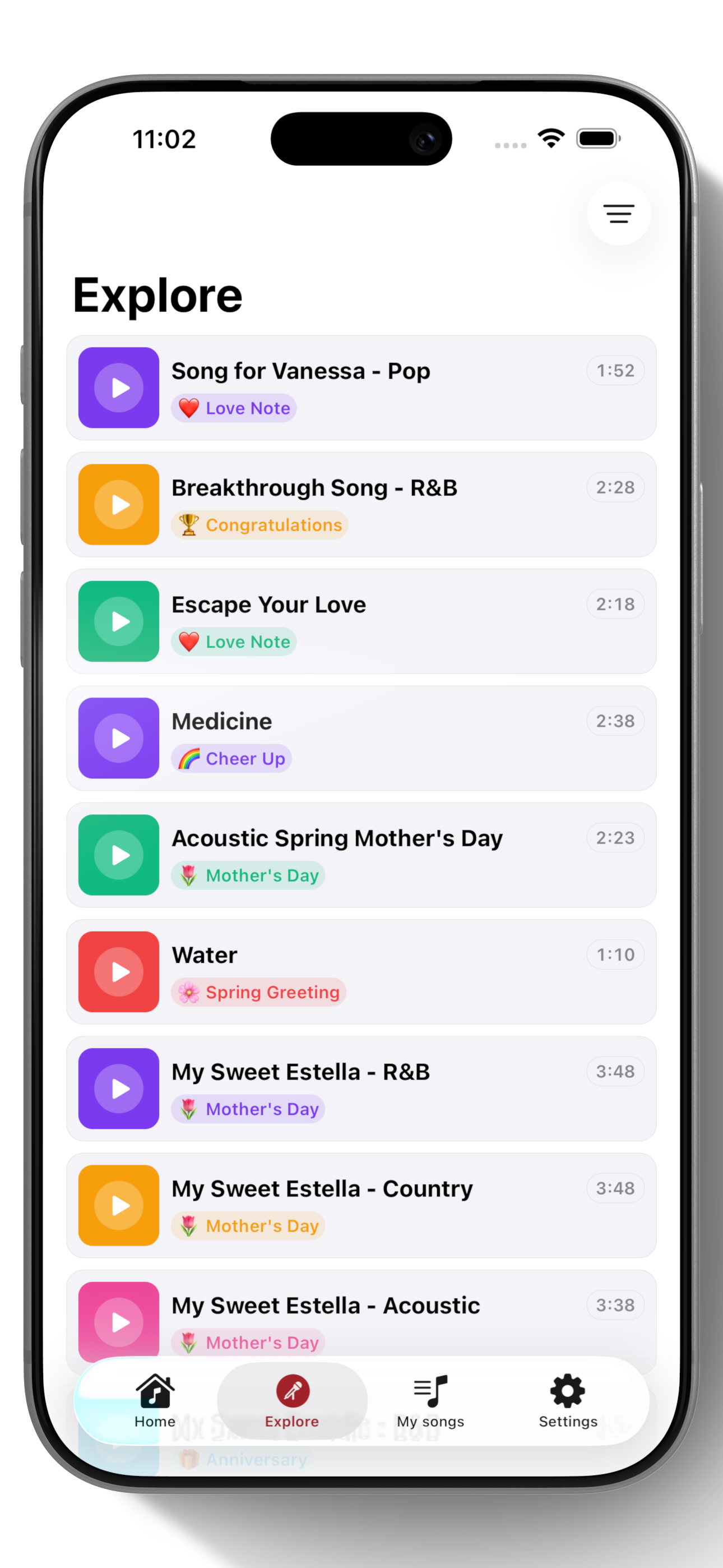 WishSong App - Your song library